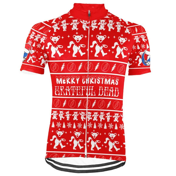 Customized Christmas Grateful Dead Fan Short Sleeve Cycling Jersey For Men