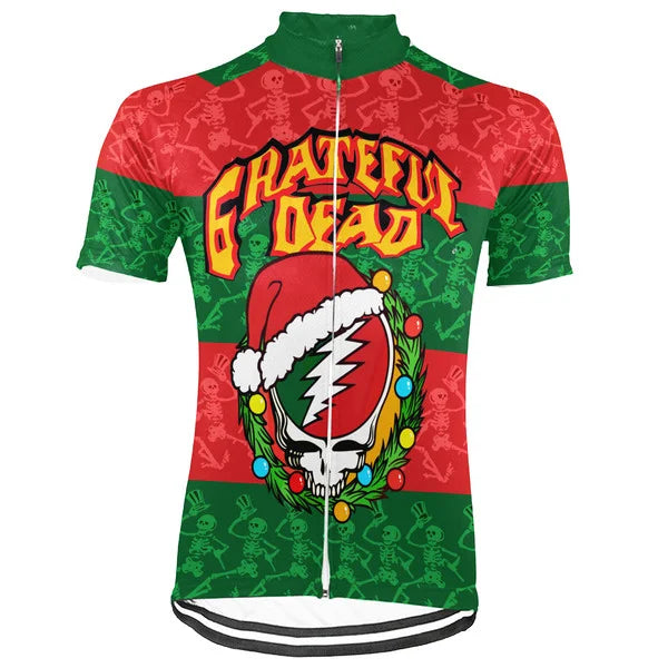 Customized Christmas Grateful Dead Fan Short Sleeve Cycling Jersey For Men