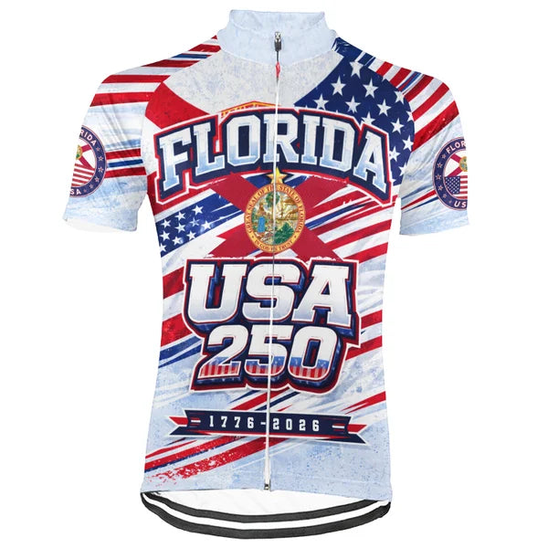 Customized Florida-America 250th Anniversary Short Sleeve Cycling Jersey