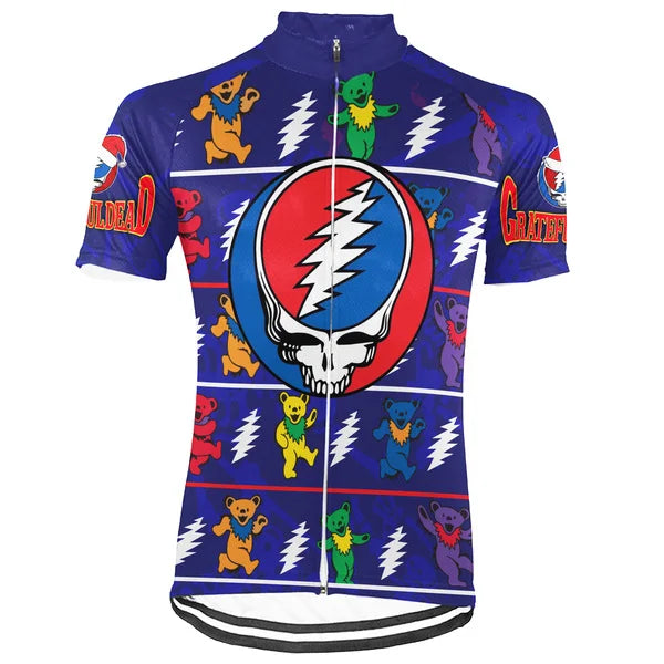 Customized Christmas Grateful Dead Fan Short Sleeve Cycling Jersey For Men