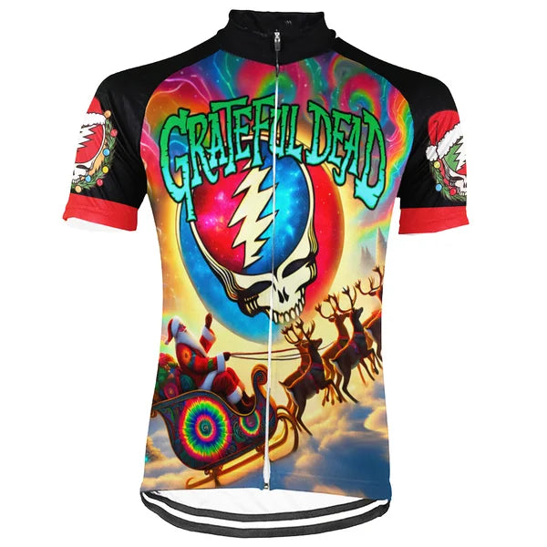 Customized Christmas Grateful Dead Fan Short Sleeve Cycling Jersey For Men