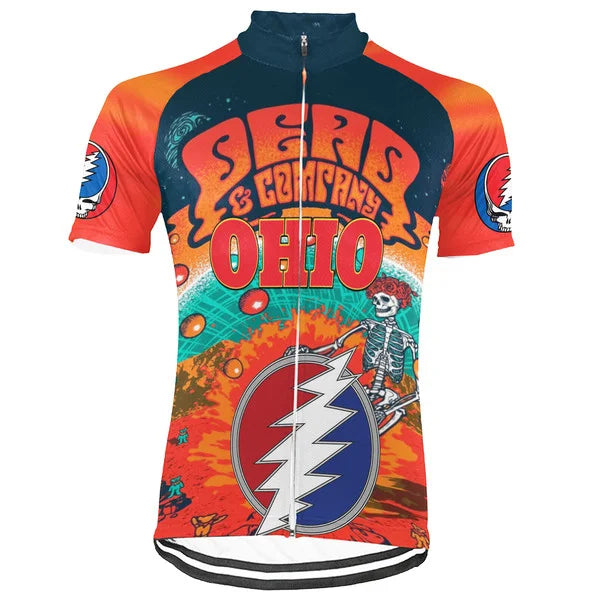 Customized Ohio Grateful Dead Fan Short Sleeve Cycling Jersey For Men
