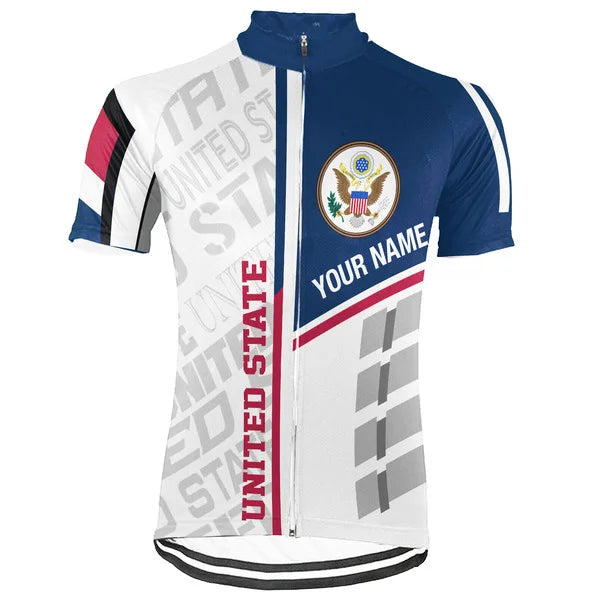 Customized United State Short Sleeve Cycling Jersey for Men