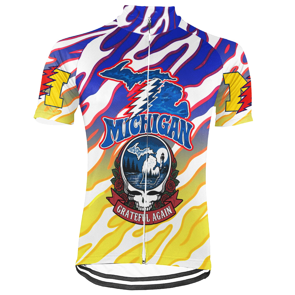 Customized Michigan Grateful Dead Fan Short Sleeve Cycling Jersey For Men And Women