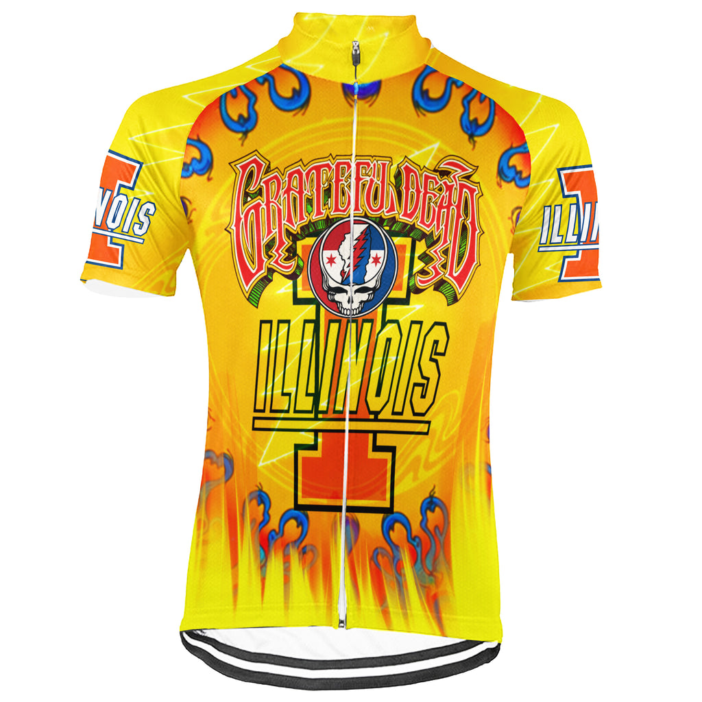 Customized ILLinois Grateful Dead Fan Short Sleeve Cycling Jersey For Men And Women