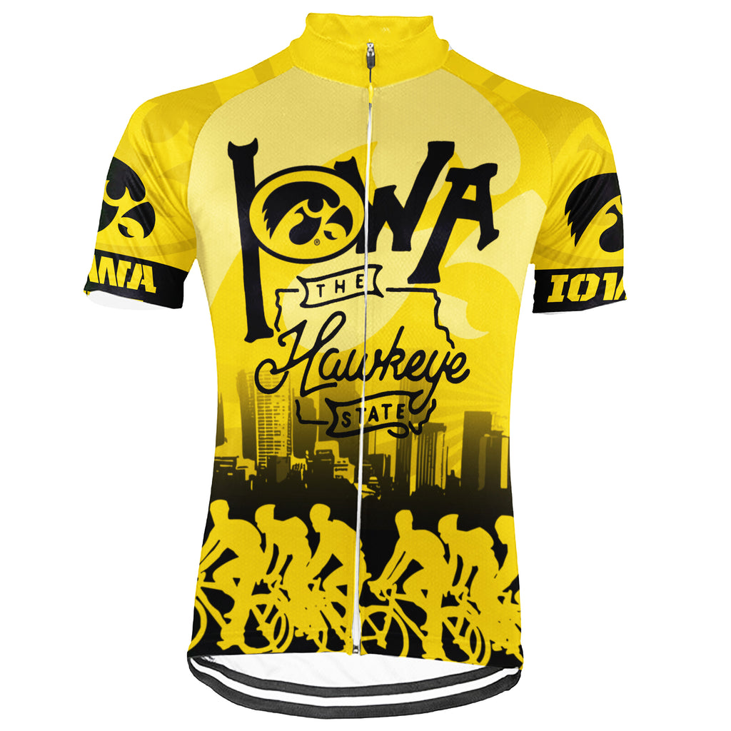 Customized Iowa Hawkeyes Short Sleeve Cycling Jersey for Men and Women