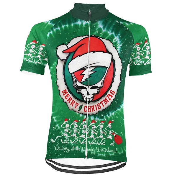 Customized Christmas Grateful Dead Fan Short Sleeve Cycling Jersey For Men