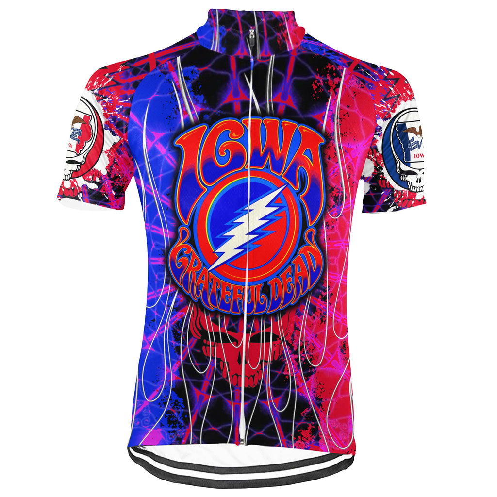 Customized Iowa Grateful Dead Fan Short Sleeve Cycling Jersey For Men And Women