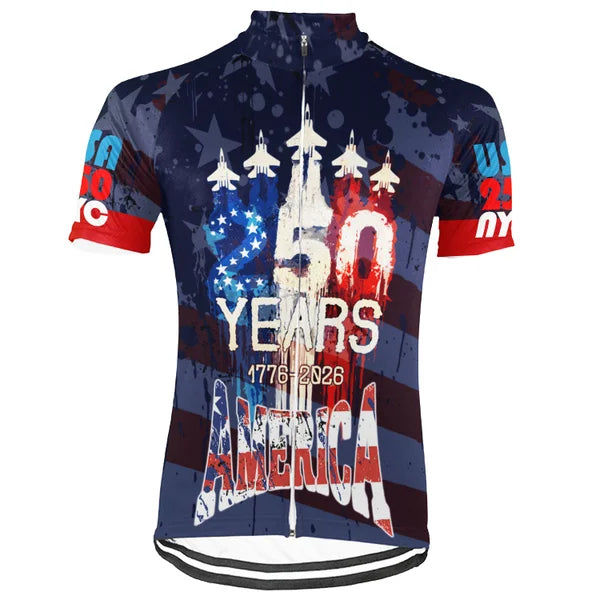 Customized New York-America 250th Anniversary Short Sleeve Cycling Jersey For Men And Women