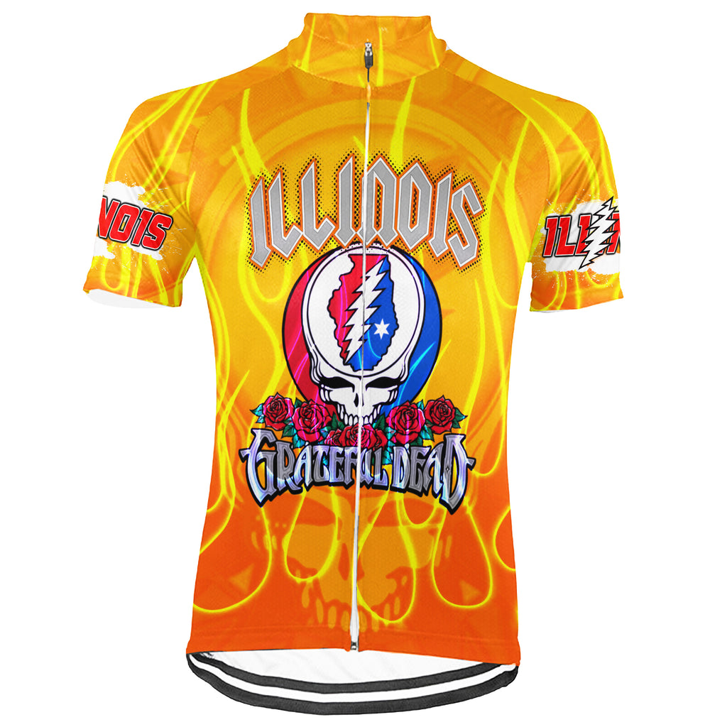 Customized ILLinois Grateful Dead Fan Short Sleeve Cycling Jersey For Men And Women