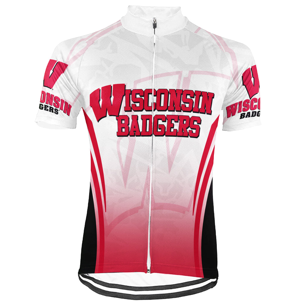 Customized Wisconsin Badgers Short Sleeve Cycling Jersey for Men and Women