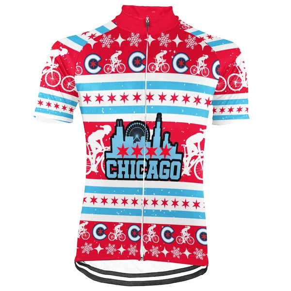 Customized Chicago Short Sleeve Cycling Jersey For Men And Women