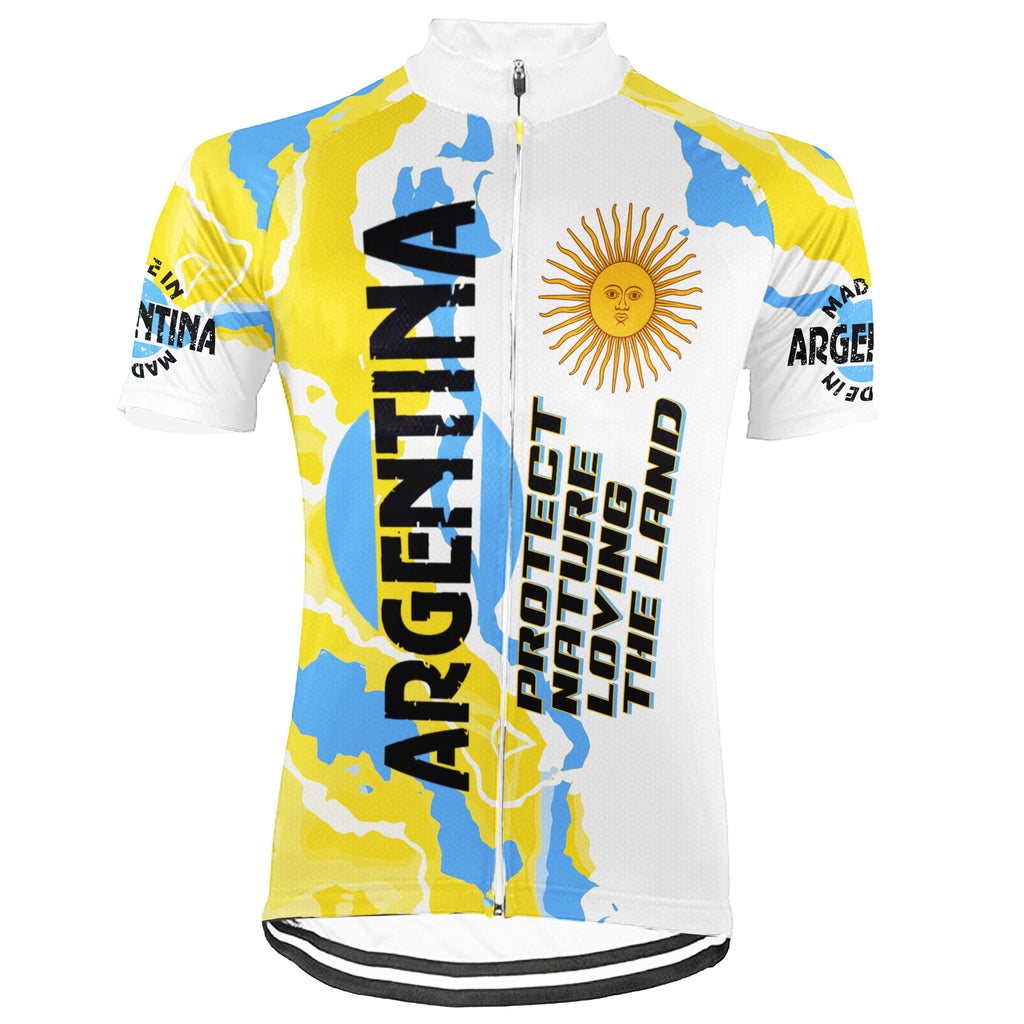 Customized Argentina Environmental Protection Save The Planet Short Sleeve Cycling Jersey For Men And Women