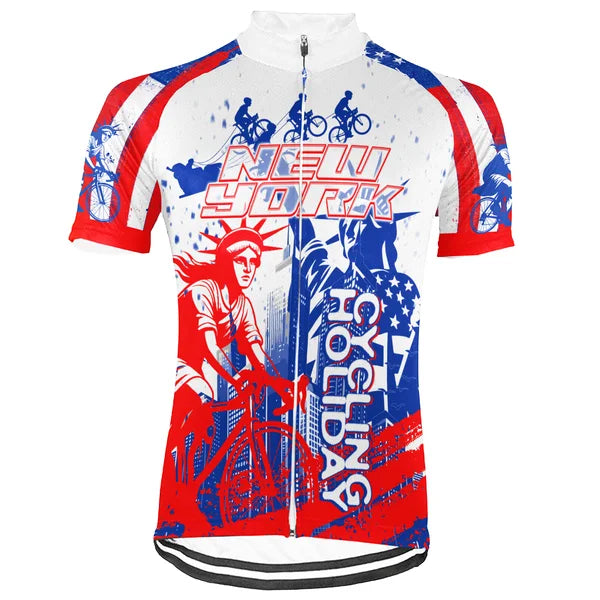 Customized New York Short Sleeve Cycling Jersey For Men And Women