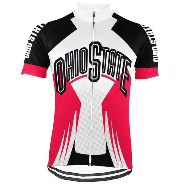 Customized Ohio State Buckeyes Short Sleeve Cycling Jersey for Men