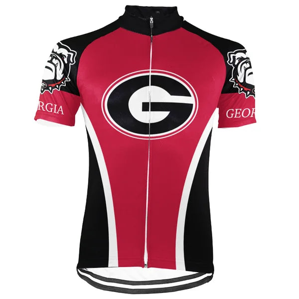 Customized Georgia Bulldogs Short Sleeve Cycling Jersey for Men