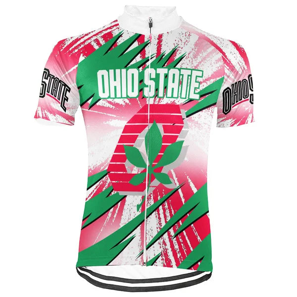 Customized Ohio State Buckeyes Short Sleeve Cycling Jersey for Men
