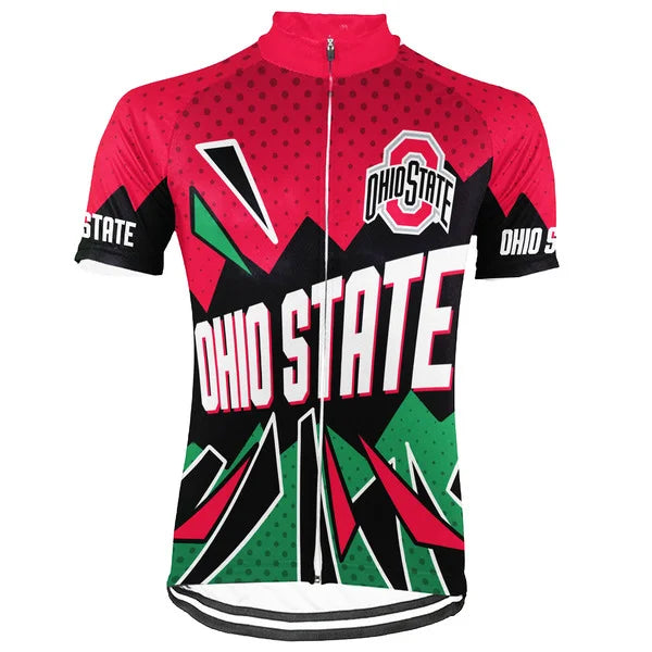 Customized Ohio State Buckeyes Short Sleeve Cycling Jersey for Men