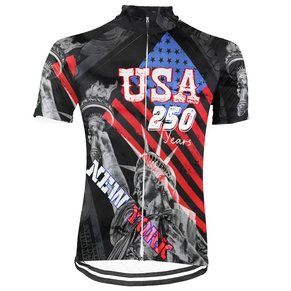 Customized New York-America 250th Anniversary Short Sleeve Cycling Jersey For Men And Women