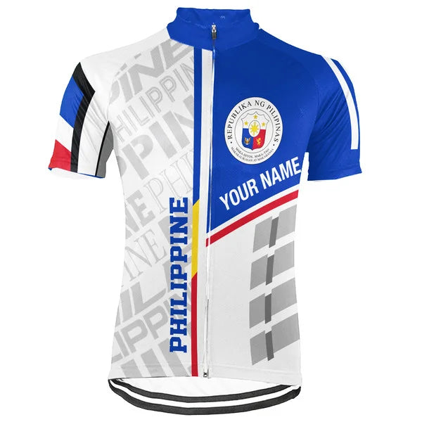 Customized Philippines Short Sleeve Cycling Jersey for Men