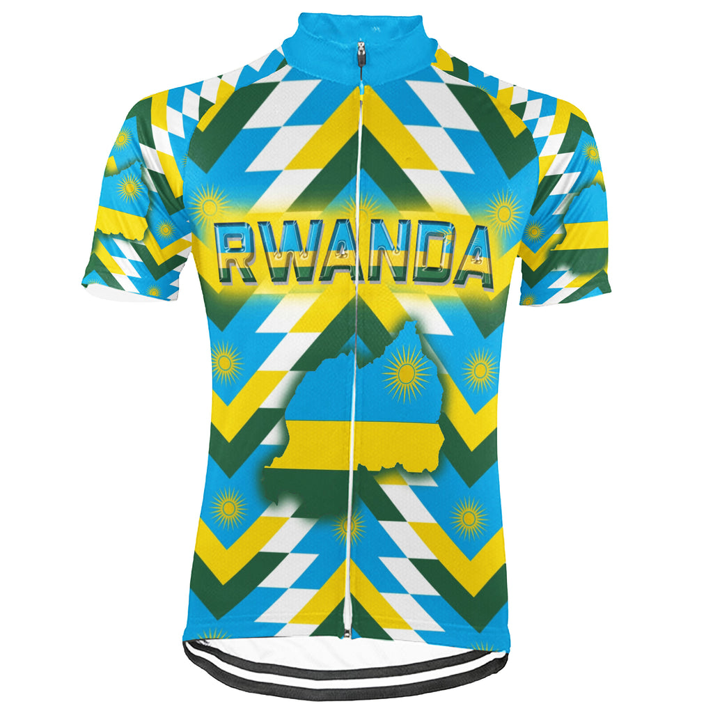 Customized Rwanda Short Sleeve Cycling Jersey for Men