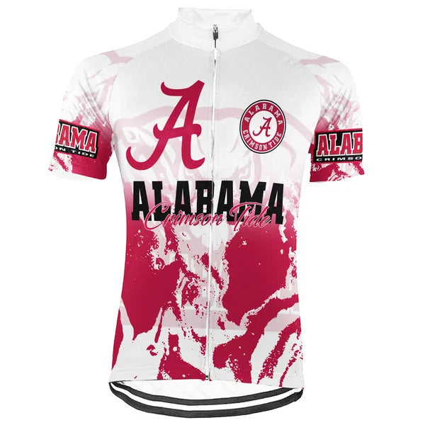 Customized Alabama Crimson Tide Short Sleeve Cycling Jersey for Men