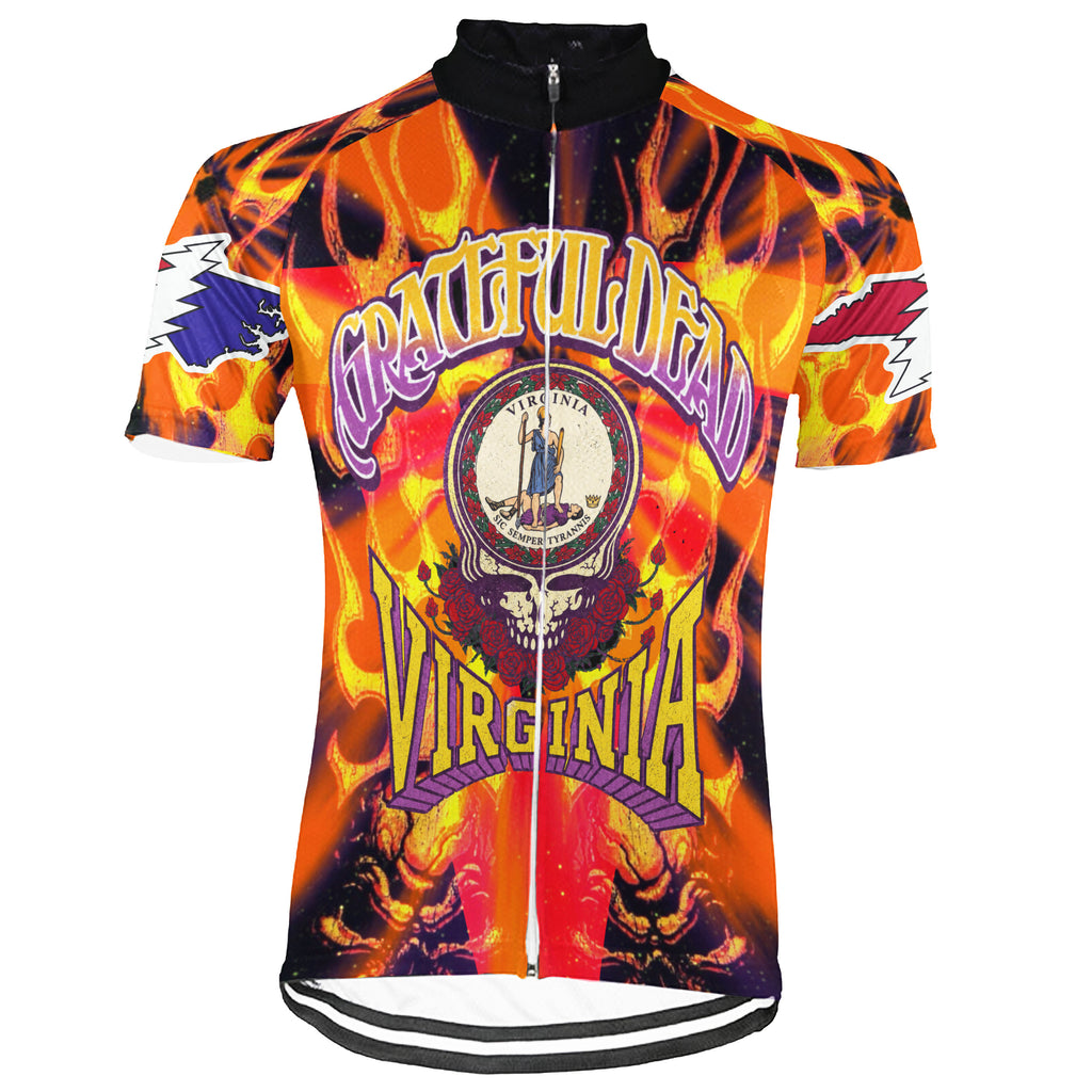 Customized Virginia Grateful Dead Fan Short Sleeve Cycling Jersey For Men And Women