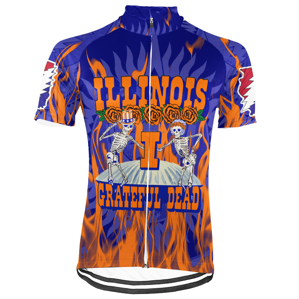 Customized ILLinois Grateful Dead Fan Short Sleeve Cycling Jersey For Men And Women