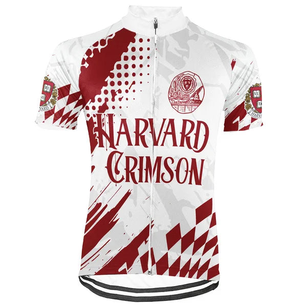 Customized Harvard Crimson Short Sleeve Cycling Jersey for Men
