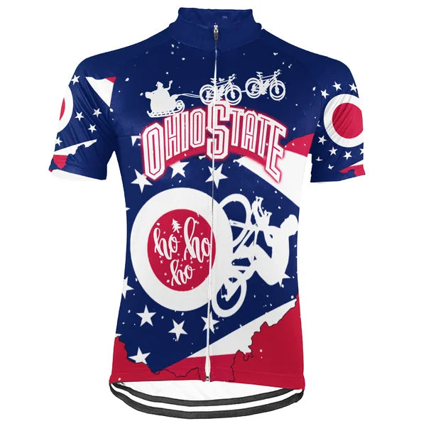 Customized Ohio Christmas Short Sleeve Cycling Jersey For Men And Women