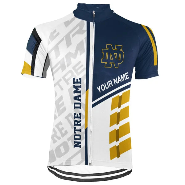 Customized Uni of Notre Dame Short Sleeve Cycling Jersey For Men and Women