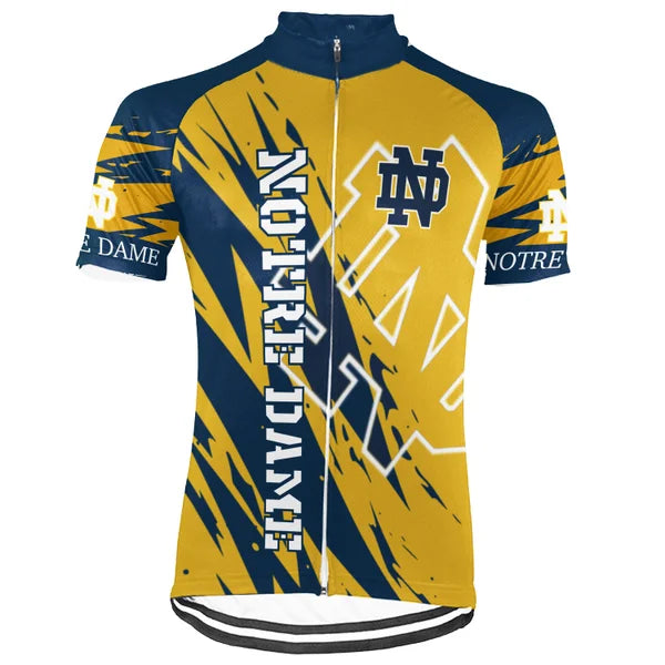 Customized Uni of Notre Dame Short Sleeve Cycling Jersey For Men and Women