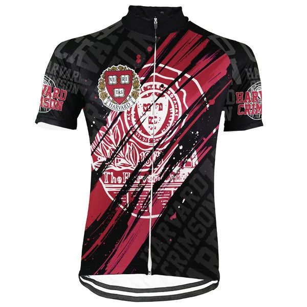 Customized Harvard Crimson Short Sleeve Cycling Jersey for Men