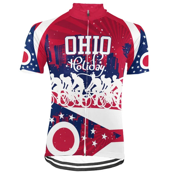 Customized Ohio Christmas Short Sleeve Cycling Jersey For Men And Women
