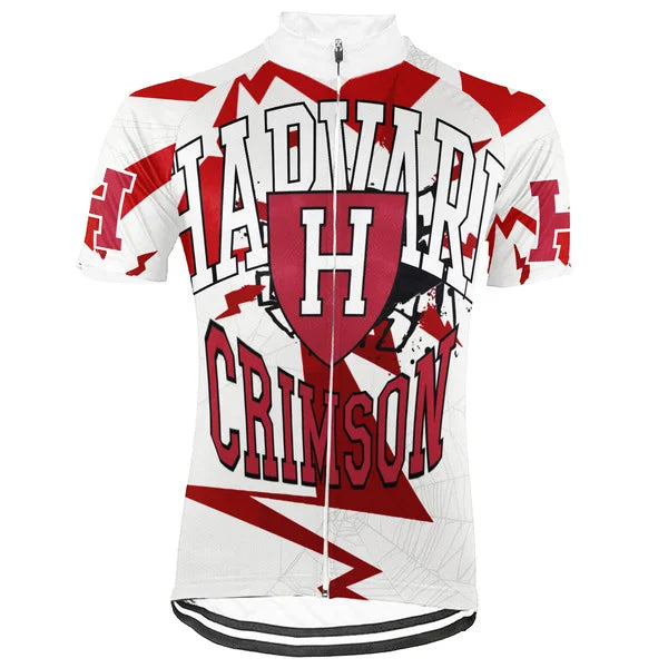 Customized Harvard Crimson Short Sleeve Cycling Jersey for Men