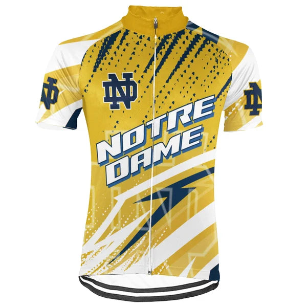 Customized Uni of Notre Dame Short Sleeve Cycling Jersey For Men and Women
