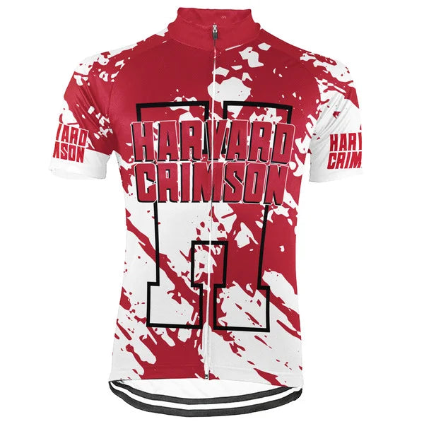Customized Harvard Crimson Short Sleeve Cycling Jersey for Men
