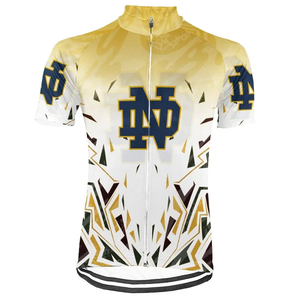 Customized Uni of Notre Dame Short Sleeve Cycling Jersey For Men and Women