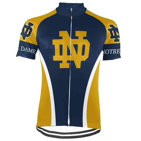 Customized Uni of Notre Dame Short Sleeve Cycling Jersey For Men and Women