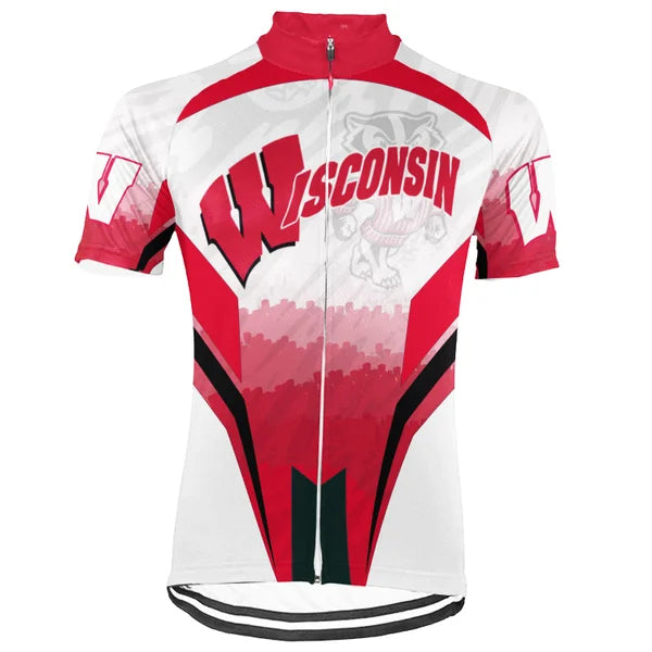 Customized Wisconsin Short Sleeve Cycling Jersey For Men and Women