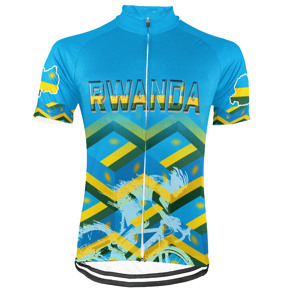Customized Rwanda Short Sleeve Cycling Jersey for Men