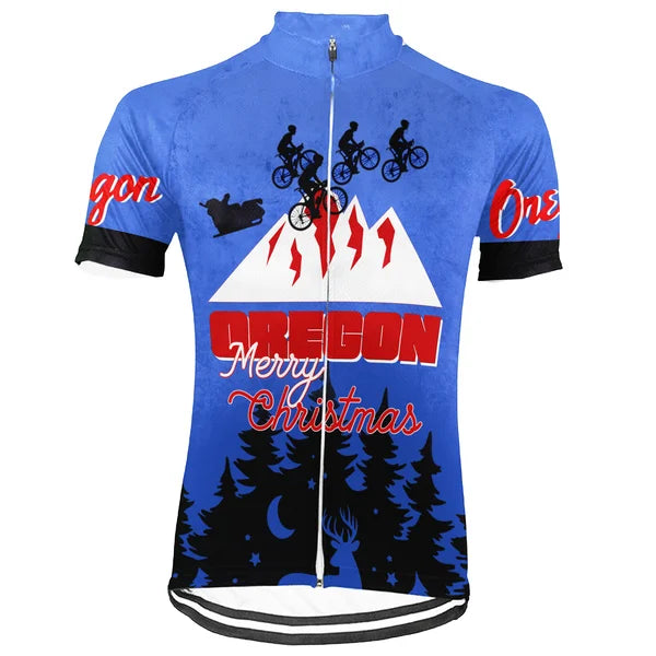 Customized Oregon Christmas Short Sleeve Cycling Jersey For Men And Women