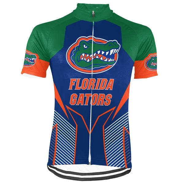 Customized Florida Gators Short Sleeve Cycling Jersey for Men