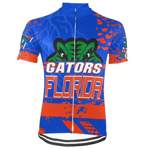 Customized Florida Gators Short Sleeve Cycling Jersey for Men