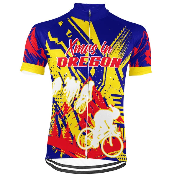 Customized Oregon Christmas Short Sleeve Cycling Jersey For Men And Women
