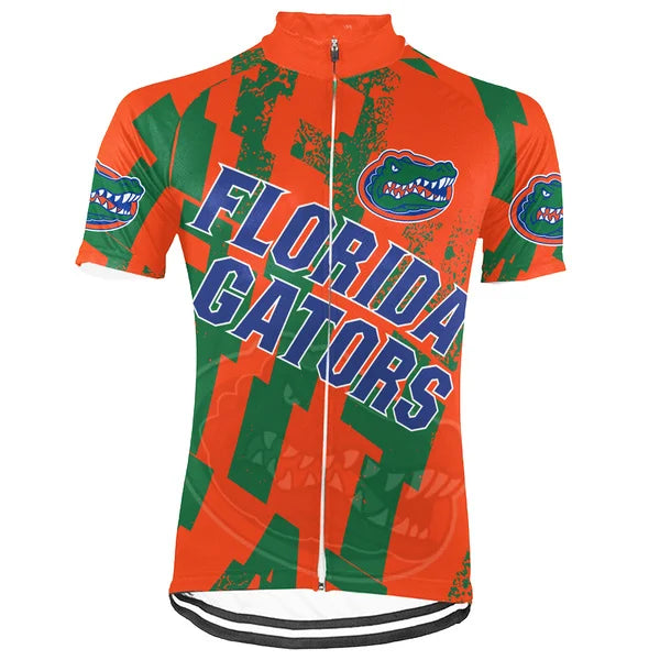 Customized Florida Gators Short Sleeve Cycling Jersey for Men
