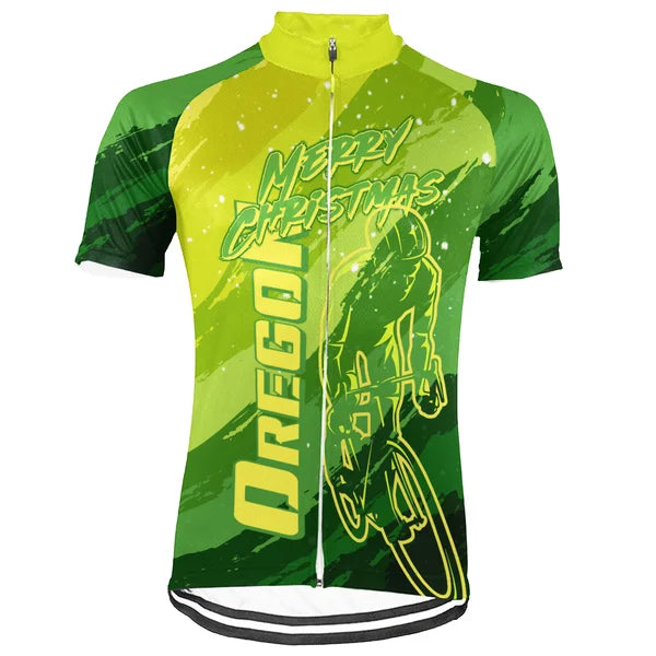 Customized Oregon Christmas Short Sleeve Cycling Jersey For Men And Women