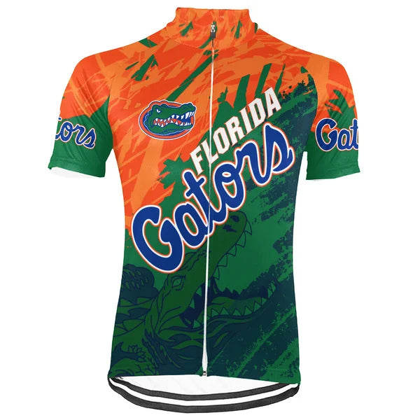 Customized Florida Gators Short Sleeve Cycling Jersey for Men