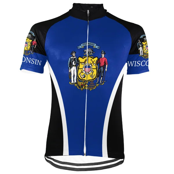 Customized Wisconsin Short Sleeve Cycling Jersey For Men and Women