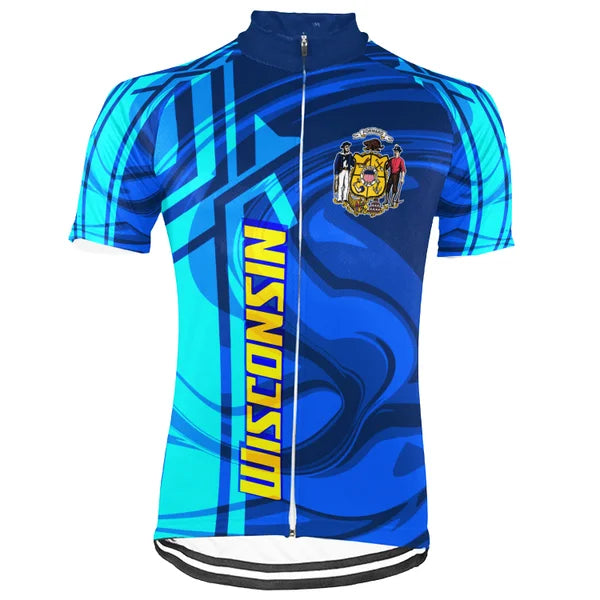 Customized Wisconsin Short Sleeve Cycling Jersey For Men and Women
